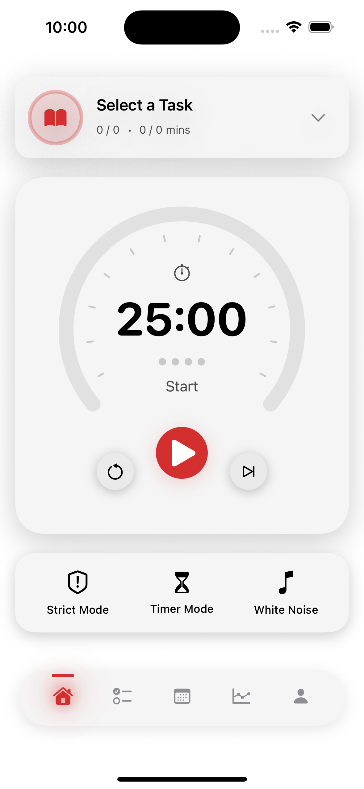 PomoPal Home screen